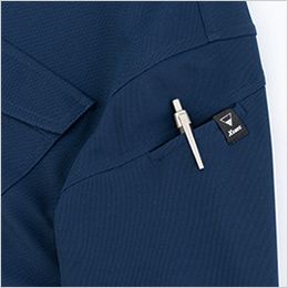 ジーベック 6300 [通年]半袖ポロシャツ[男女兼用] 左袖ペン差し。
