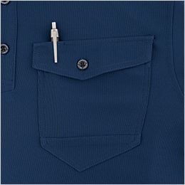 ジーベック 6305 [通年]長袖ポロシャツ[男女兼用] 左胸ポケットペン差し付き。
