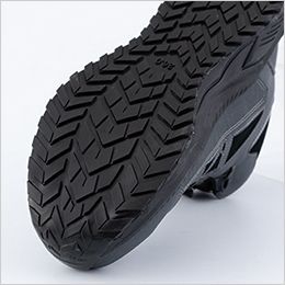 ジーベック 85159 プロスニーカー[男女兼用] 水や油で滑りやすい場所での転倒事故を軽減する滑りにくい靴底仕様。
