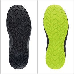 ジーベック 85159 プロスニーカー[男女兼用] ソール。
左：24.ダークグレー、32.ホワイト
右：90.ブラック
