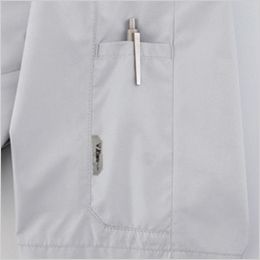 ジーベック 42-XE98034 空調服半袖ブルゾン 左袖ペン差しに反射ネーム付き。