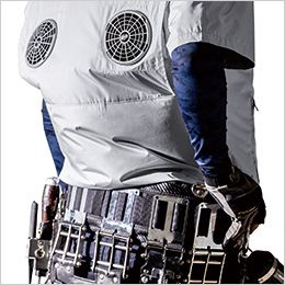 ジーベック 42-XE98034 空調服半袖ブルゾン 腰回り道具の作業の邪魔になりにくい。