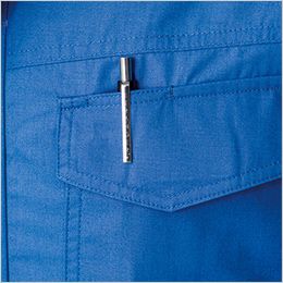 ジーベック XE98107 [春夏用]空調服半袖ブルゾン（ハーネス対応）[男性用] 左胸フラップペン差し。