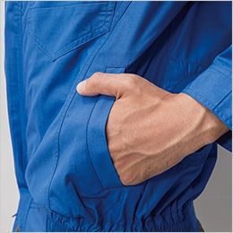 ジーベック XE98107 [春夏用]空調服半袖ブルゾン（ハーネス対応）[男性用] 両脇ポケット。