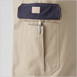 21-1301 ディッキーズ 長袖ツナギ フラップ内側のドットパターン