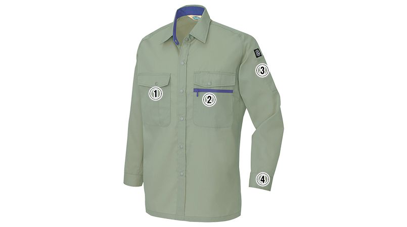 アイトス AZ5375 エコ T/C ニューベーシック シャツ/長袖(薄地) 商品詳細・こだわりPOINT