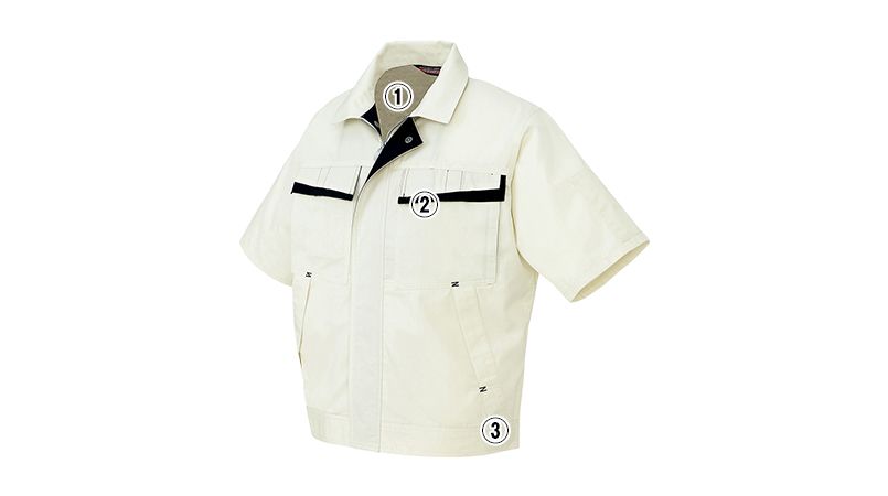 アイトス AZ5571 ムービンカットEX 半袖サマーブルゾン(配色)｜作業服・作業着の通販ならユニフォームタウン