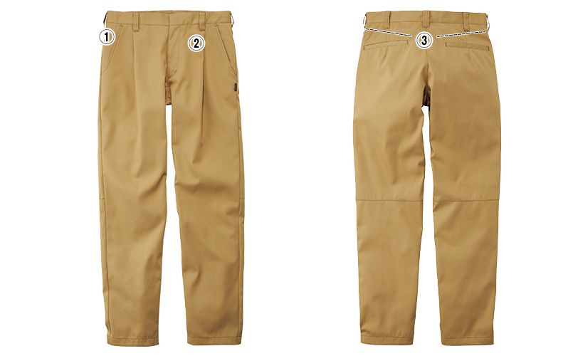RP6908 ROCKY ワンタックパンツ(男女兼用) ツイル 商品詳細・こだわりPOINT