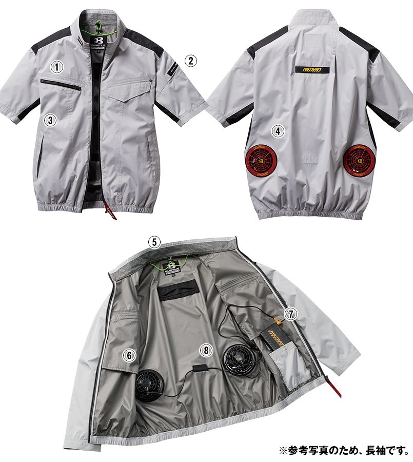 空調服 バートル AC1076SET エアークラフト 半袖ブルゾン(男女兼用) 商品詳細・こだわりPOINT