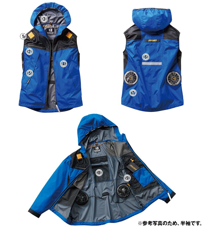 空調服 バートル AC1094SET-D エアークラフトセット パーカーベスト(男女兼用) 商品詳細・こだわりPOINT