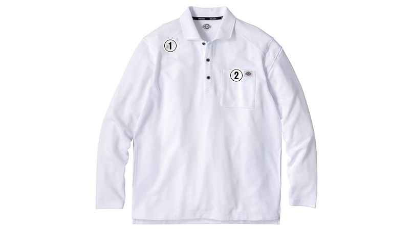 コーコス D-6118 [春夏用]Dickies T/C 鬼鹿の子 長袖ポロ[男女兼用