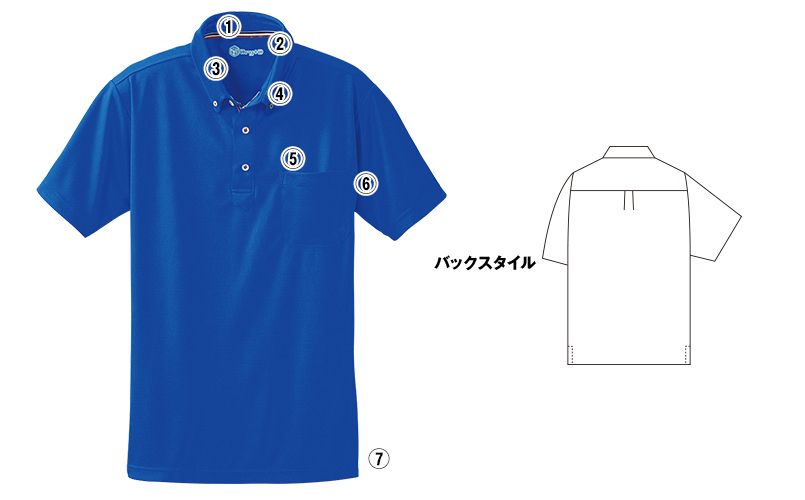 50391 桑和 ドライ ボタンダウンポロシャツ(男女兼用) 商品詳細・こだわりPOINT