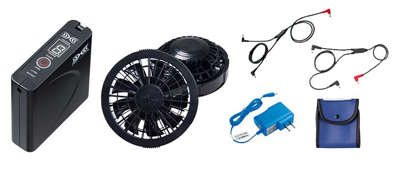 XEBEC 空調服用ファンセット SP01BX ブラック SP01BX [春夏用]空調服 ワンタッチファン(クロ)スターターキット[返品