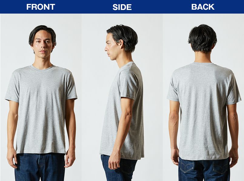 薄手Tシャツ(4.0オンス)(男女兼用) モデル前後(メンズ)