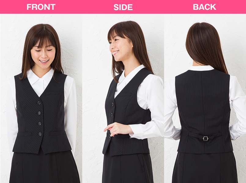 S-03490 03499 SELERY(セロリー) ベスト ストライプ モデル前後(レディース)