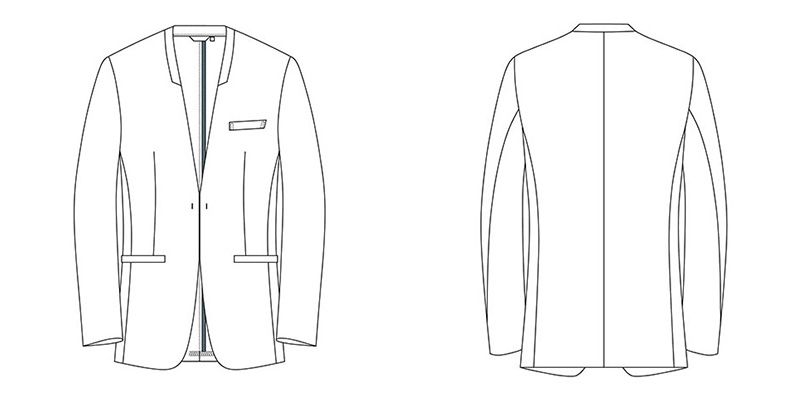 aitoz(アイトス) 46055 [通年]メンズノーカラージャケット[ストレッチ