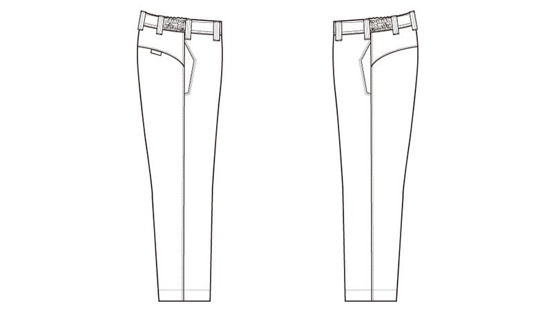 AZ3620 アイトス ノーポケット シャーリングパンツ(ノータック)(男女兼用) ハンガーイラスト・線画