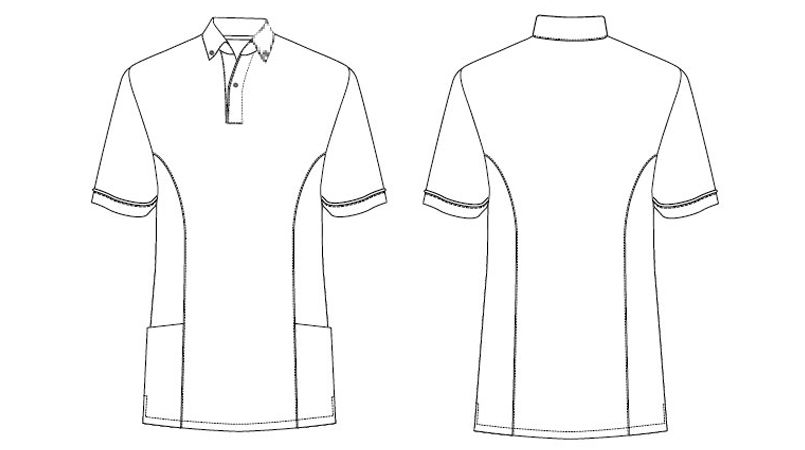 AZ7668 アイトス ペップ サイドポケット半袖ポロシャツ(男女兼用)(6.3オンス) ハンガーイラスト・線画