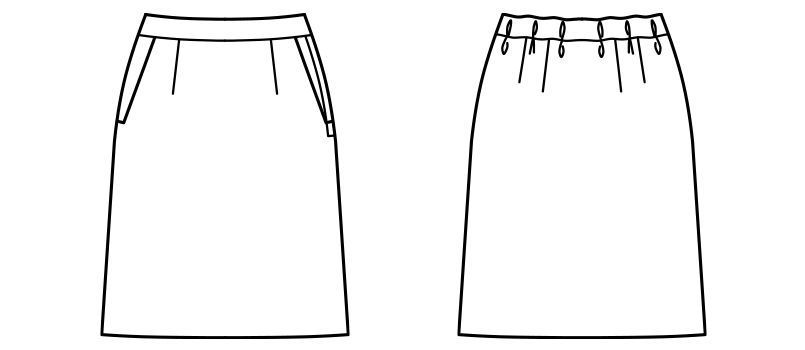 Bonmax AS2309 [通年]チェック柄セミタイトスカート[トラッドパターン] ｜事務服の通販ならユニフォームタウン