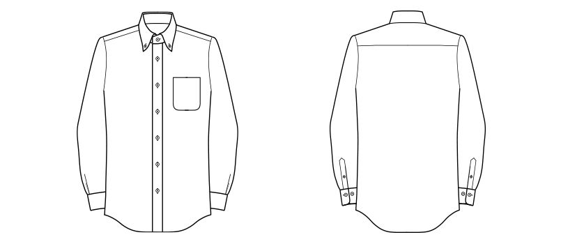 FB5035M FACEMIX 吸水速乾シャツ/長袖(男性用) ハンガーイラスト・線画