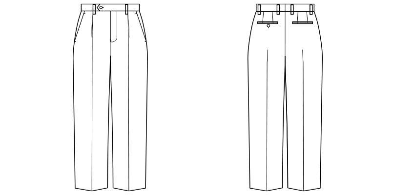 FP6014M FACEMIX ワンタックストレッチパンツ(男性用)レギュラー/無地 ハンガーイラスト・線画