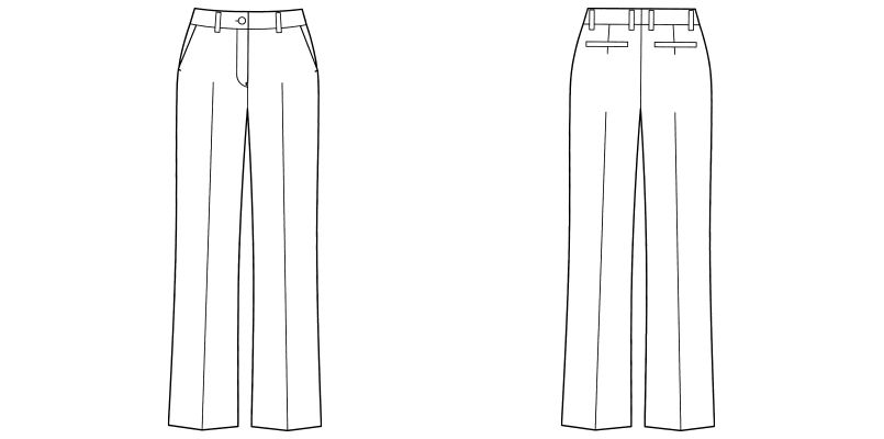 FP6301L FACEMIX ノータックストレートパンツ(女性用)ストライプ ハンガーイラスト・線画