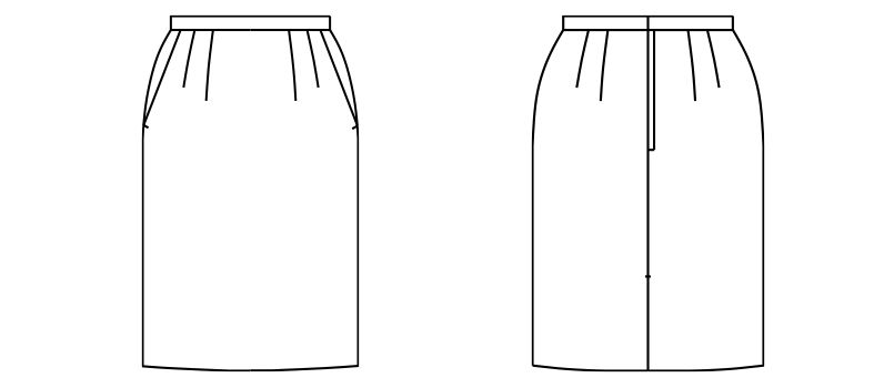 FS2004L FACEMIX/ALBA(アルバ) ストレッチスカート(女性用) 無地 ハンガーイラスト・線画