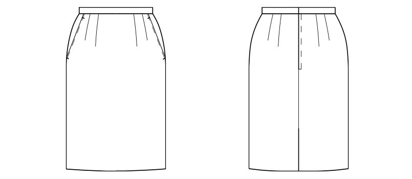 FS2005L FACEMIX/GRAND(グラン) ストレッチスカート(女性用) ストライプ ハンガーイラスト・線画
