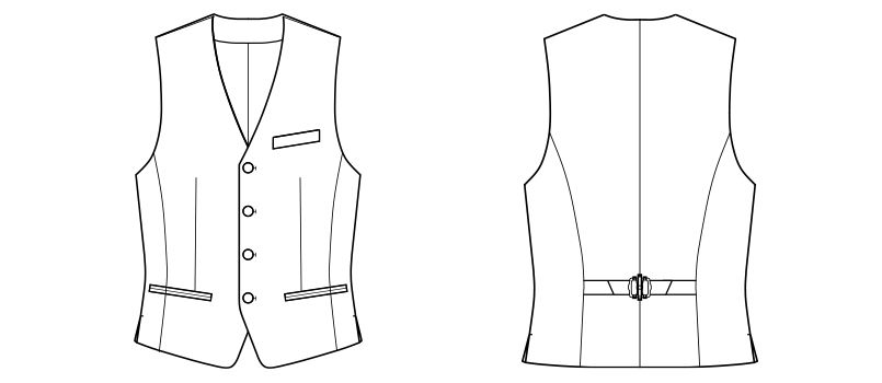 FV1007M FACEMIX/GRAND(グラン) ストレッチベスト(男性用) ストライプ ハンガーイラスト・線画