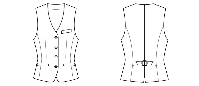 FV1307L FACEMIX/GRAND(グラン) ストレッチベスト(女性用) ストライプ ハンガーイラスト・線画
