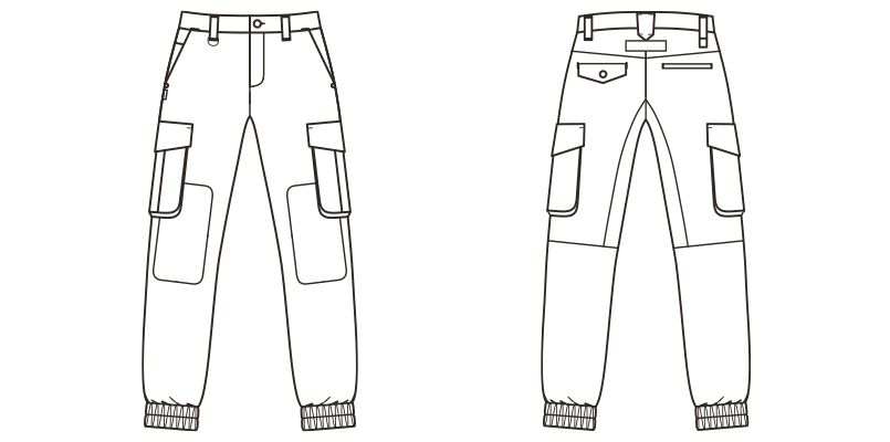 ROCKY RP6907 ジョガーカーゴパンツ コンビネーション(男女兼用) ハンガーイラスト・線画