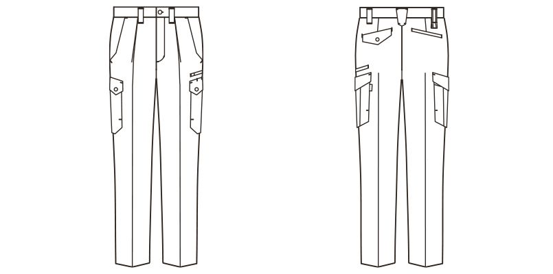 RP6911 ROCKY カーゴパンツ(男女兼用) オックスフォード ハンガーイラスト・線画