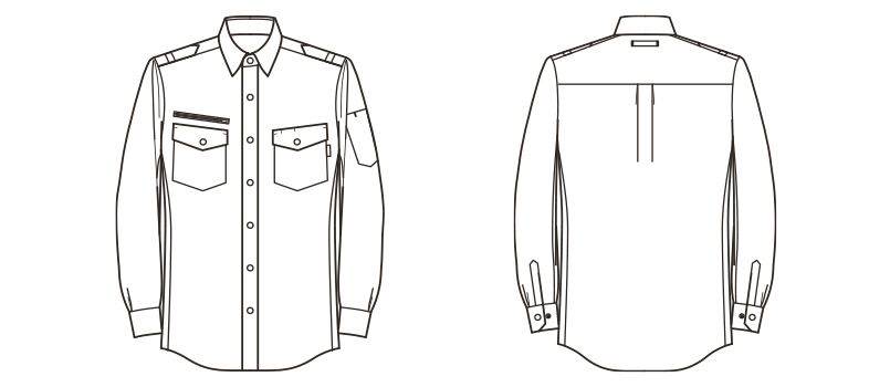 RS4602 ROCKY ワークシャツ(男性用) ハンガーイラスト・線画