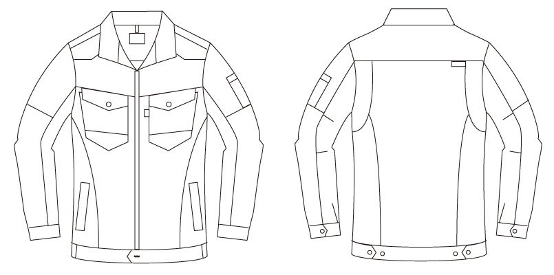 バートル 1511 [春夏用]ヘリンボーン&T/Cライトツイルジャケット[男女兼用] ハンガーイラスト・線画