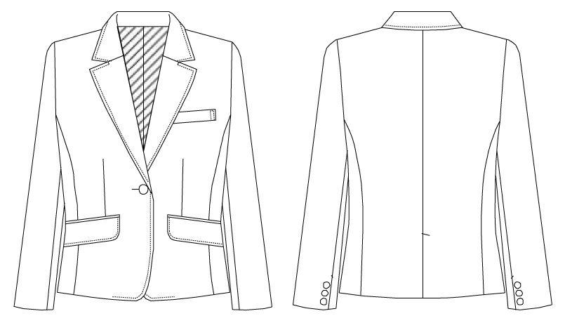 AS-6810 チトセ(アルベ) ジャケット(女性用) ハンガーイラスト・線画