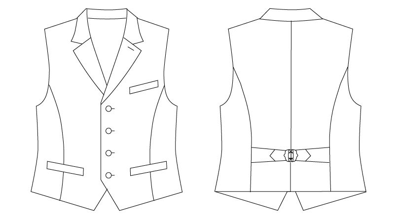 AS-8067 チトセ(アルベ) ベスト(男性用) ハンガーイラスト・線画