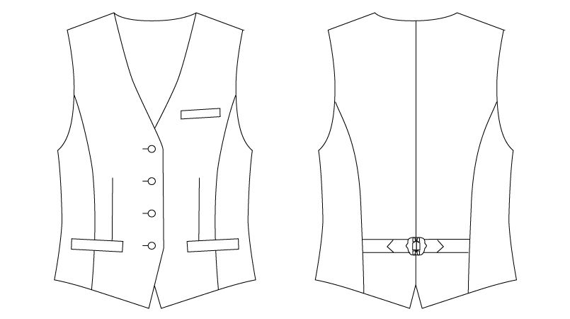 AS-8070 チトセ(アルベ) ベスト(女性用) ハンガーイラスト・線画