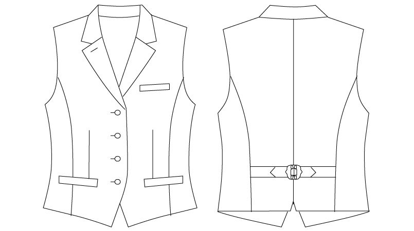 AS-8229 チトセ(アルベ) ベスト(女性用) ハンガーイラスト・線画