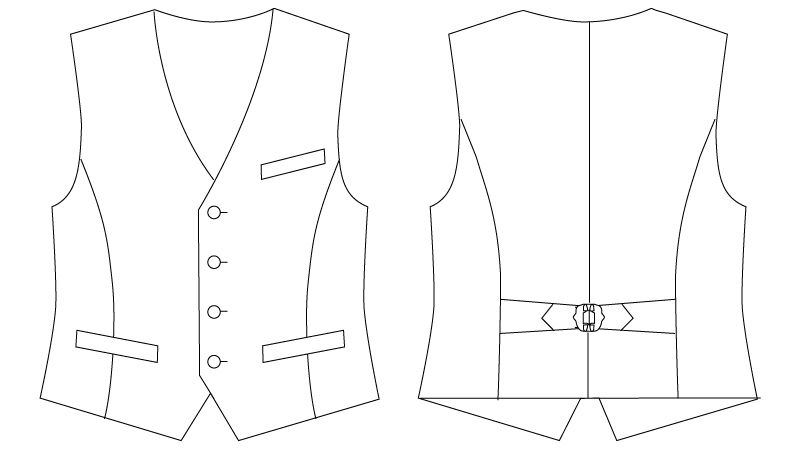 AS-8230 チトセ(アルベ) ベスト(男性用) ハンガーイラスト・線画
