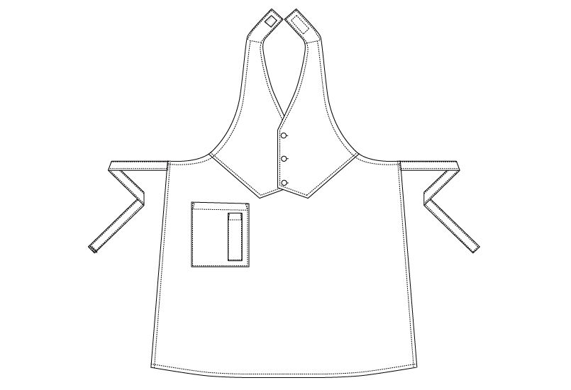 AS-849 チトセ(アルベ) ベスト風エプロン(男女兼用) ハンガーイラスト・線画