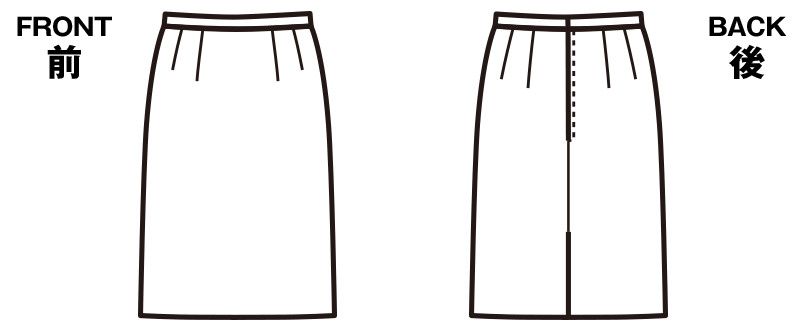 FS4566 nuovo(ヌーヴォ) [通年]セミタイトスカート(52cm丈) 無地｜事務服の通販ならユニフォームタウン