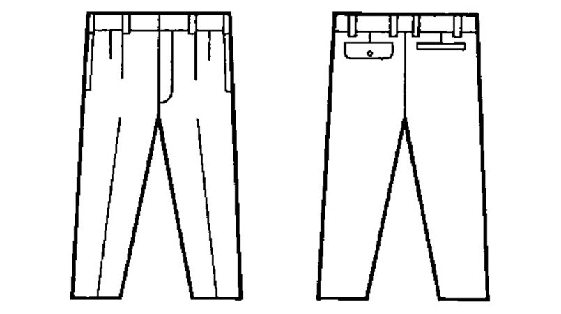 自重堂 431 ツータックパンツ ハンガーイラスト・線画
