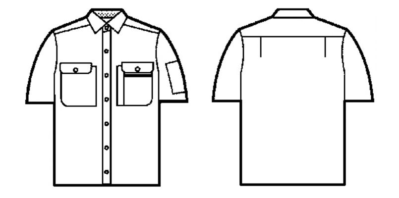 自重堂 44114 [春夏用]製品制電半袖シャツ(JIS T8118適合) ハンガーイラスト・線画