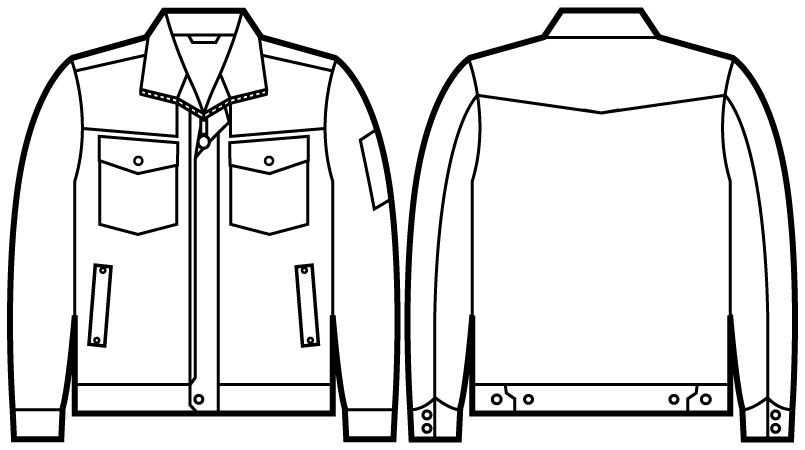 自重堂Jawin 51000 長袖ジャンパー ハンガーイラスト・線画