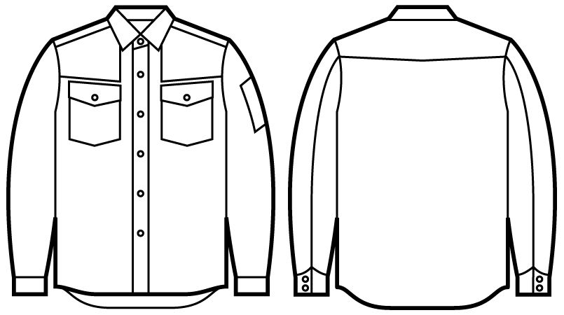 自重堂Jawin 51004 長袖シャツ(年間定番生地使用) ハンガーイラスト・線画