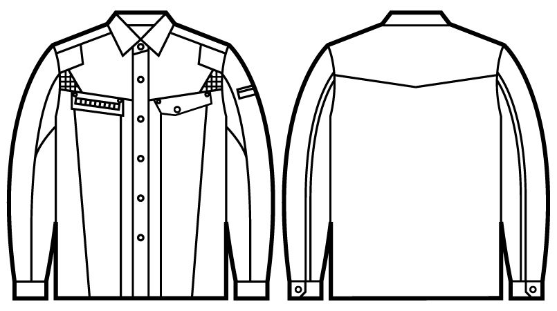自重堂Jawin 55504 長袖シャツ ハンガーイラスト・線画
