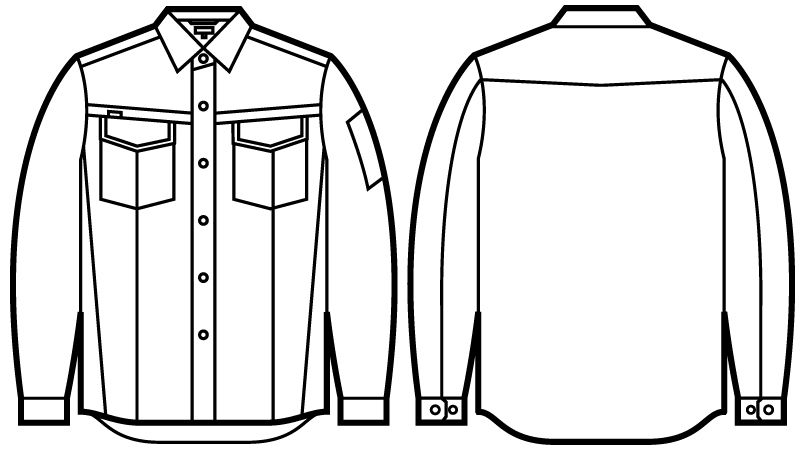 自重堂Jawin 56204 長袖シャツ(新庄モデル) ハンガーイラスト・線画