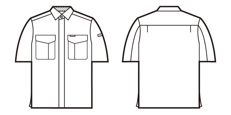 自重堂 84314 [春夏用]エコ低発塵製品制電半袖シャツ(JIS T8118適合) ハンガーイラスト・線画