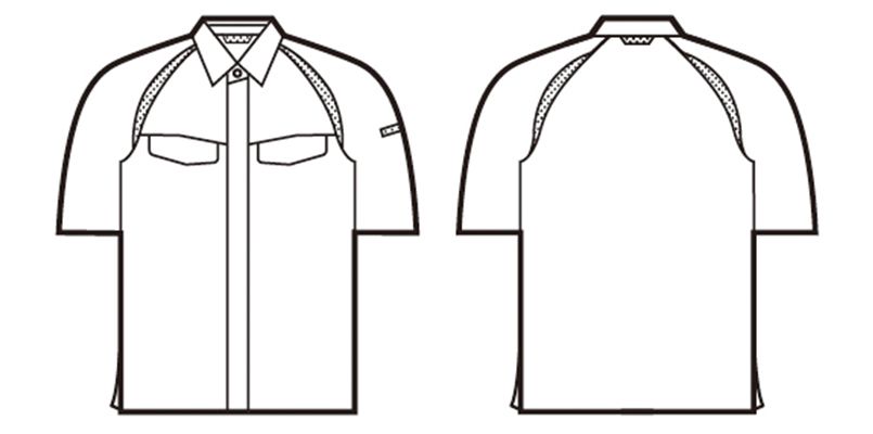 自重堂 85114 [春夏用]エコ製品制電半袖シャツ(JIS T8118適合) ハンガーイラスト・線画