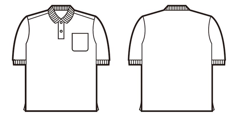 自重堂 85814 半袖ドライポロシャツ(男女兼用)(胸ポケット有り) ハンガーイラスト・線画